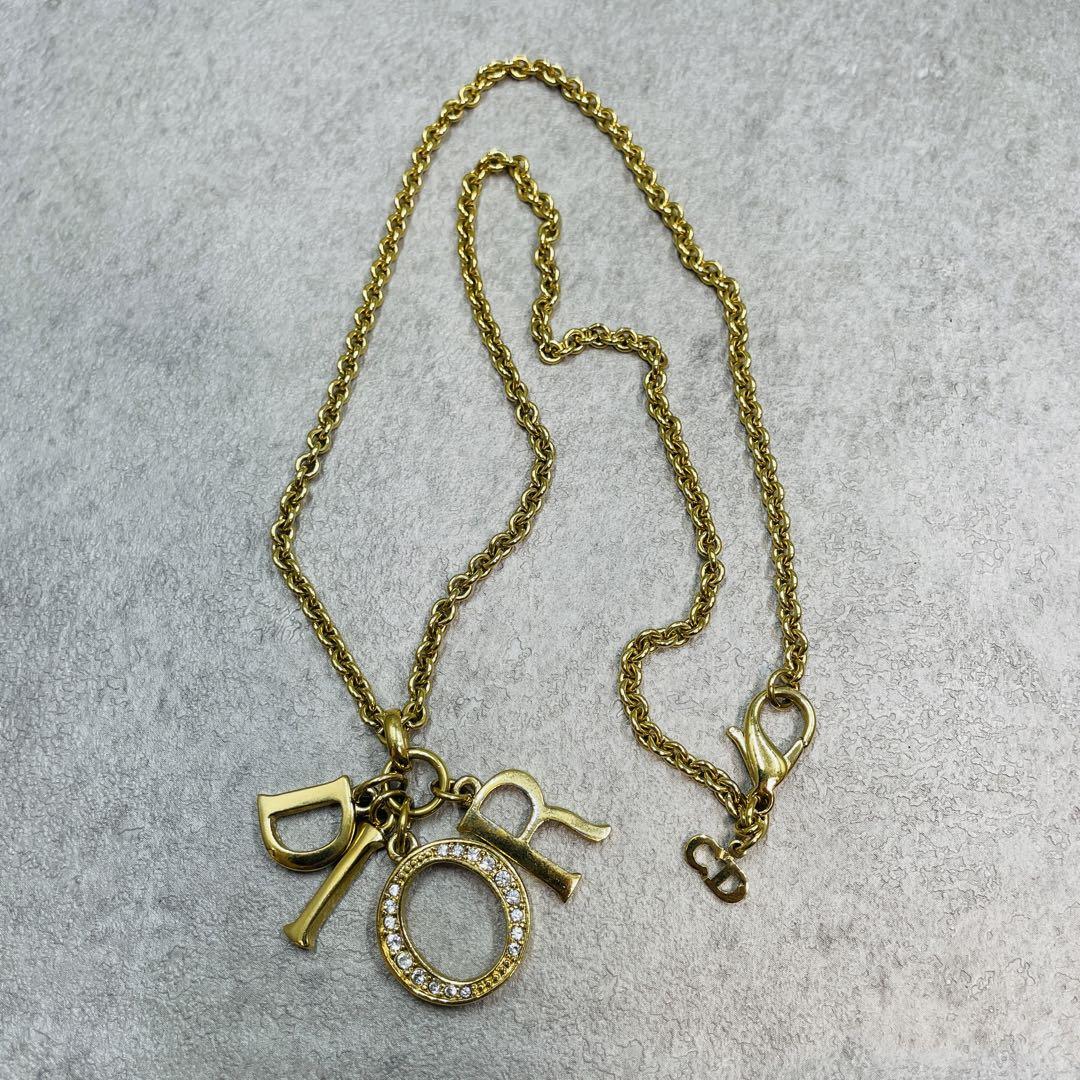 美品✨ christian dior ネックレス CD ゴールド ラインストーン