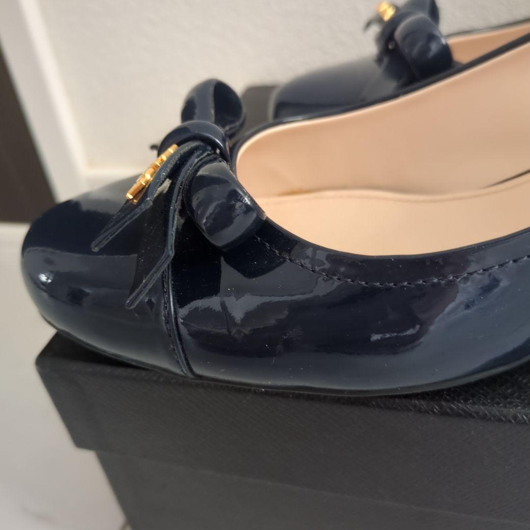【美品】PRADA エナメルパンプス リボン