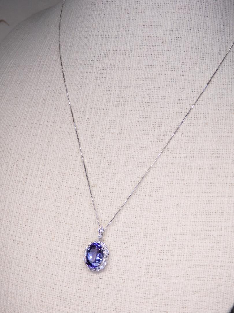 タンザナイト ペンダントトップ 4.15ct Z5810プラチナPt ゾイサイト