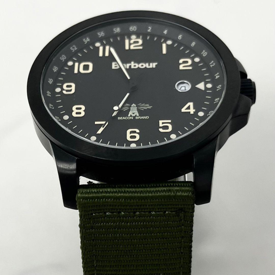 【稼働】 Barbour BB020BKBK 黒文字盤 デイト 腕時計 箱付き