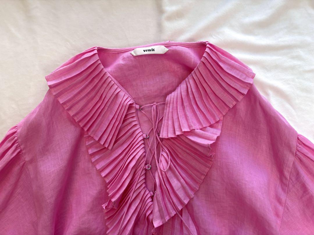 極美品☆IENA イエナ　venit ヴェニット　リネンフリルブラウス　ゆったり