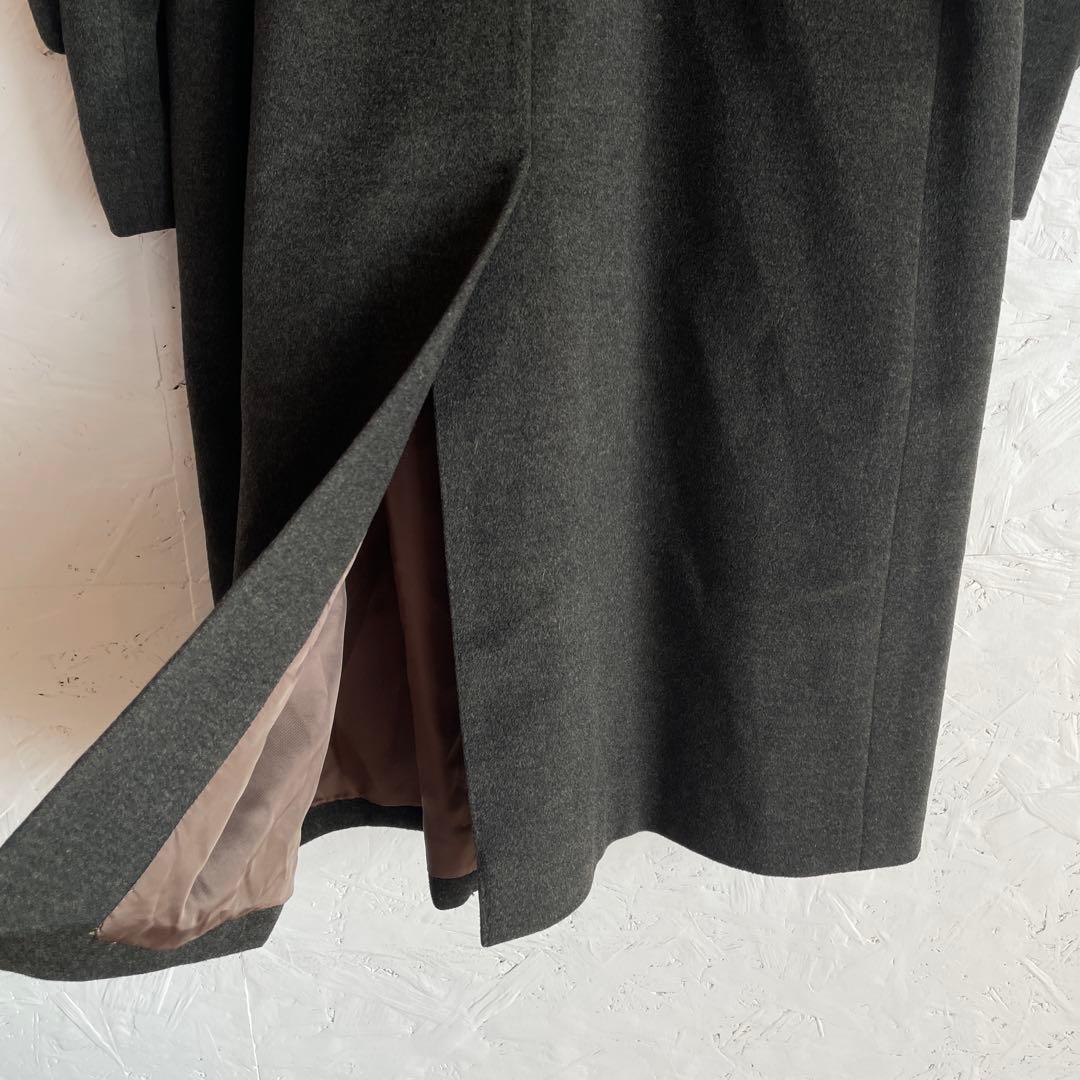 カシミヤ混【Paul Stuart】ウールロングコート モスグリーン M - メルカリ