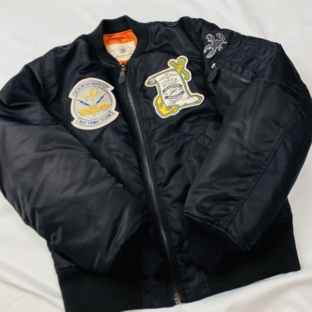 【超美品】ブラック MA-1 フライトジャケット