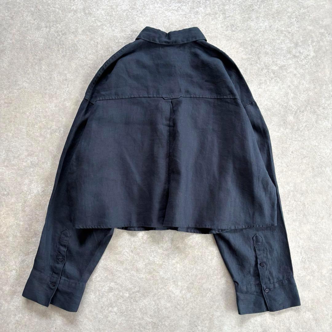 新品 ミラオーウェン 24SS フレンチリネン100 シャツ ネイビー