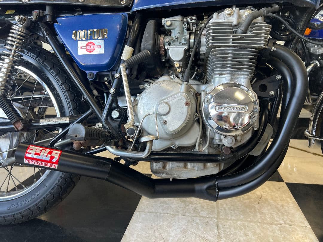 CB400F/350F ショート管マフラー黒 ステッカー付き送 料込み CB400F