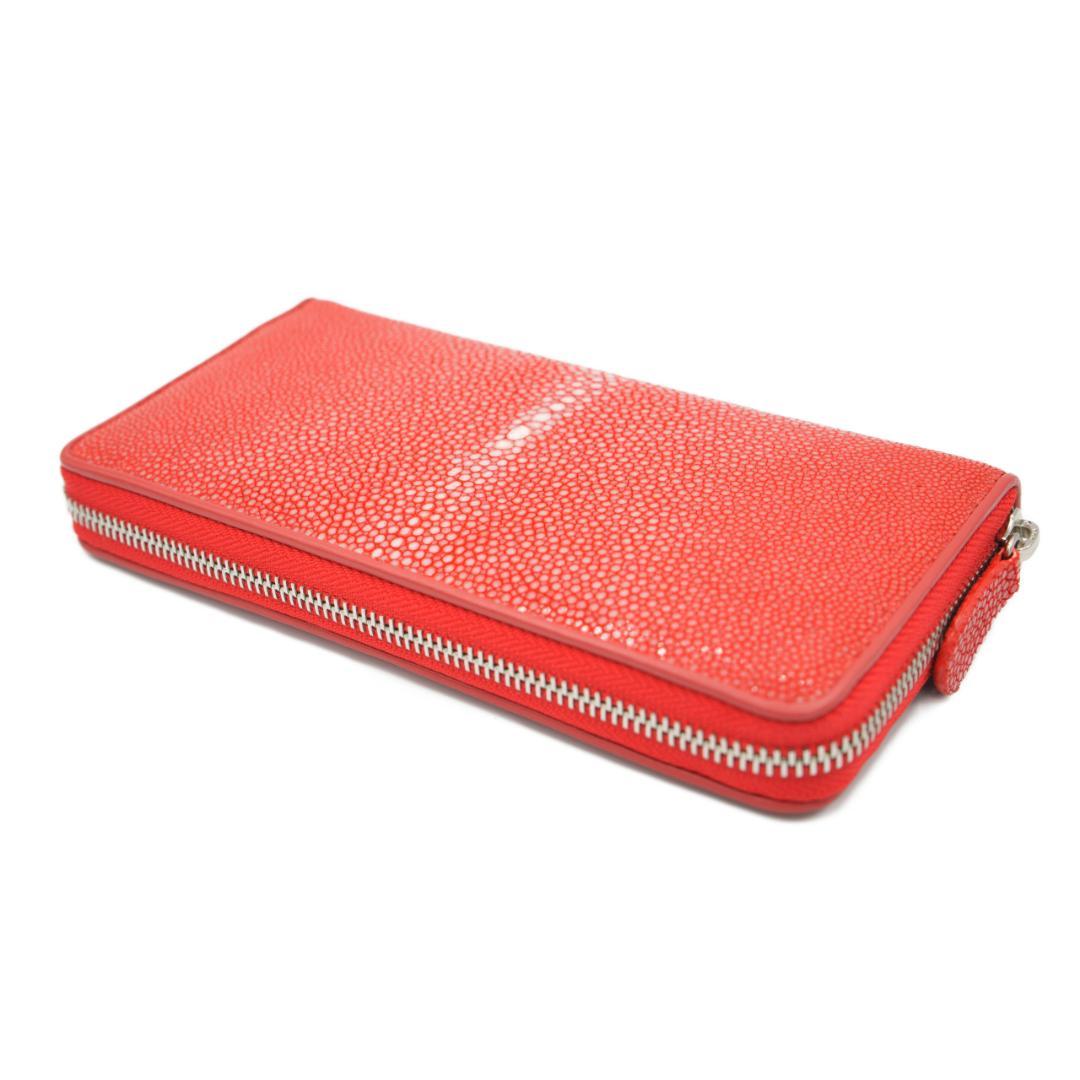 スティングレー 長財布 ポリッシュ加工 ウォレット レッド