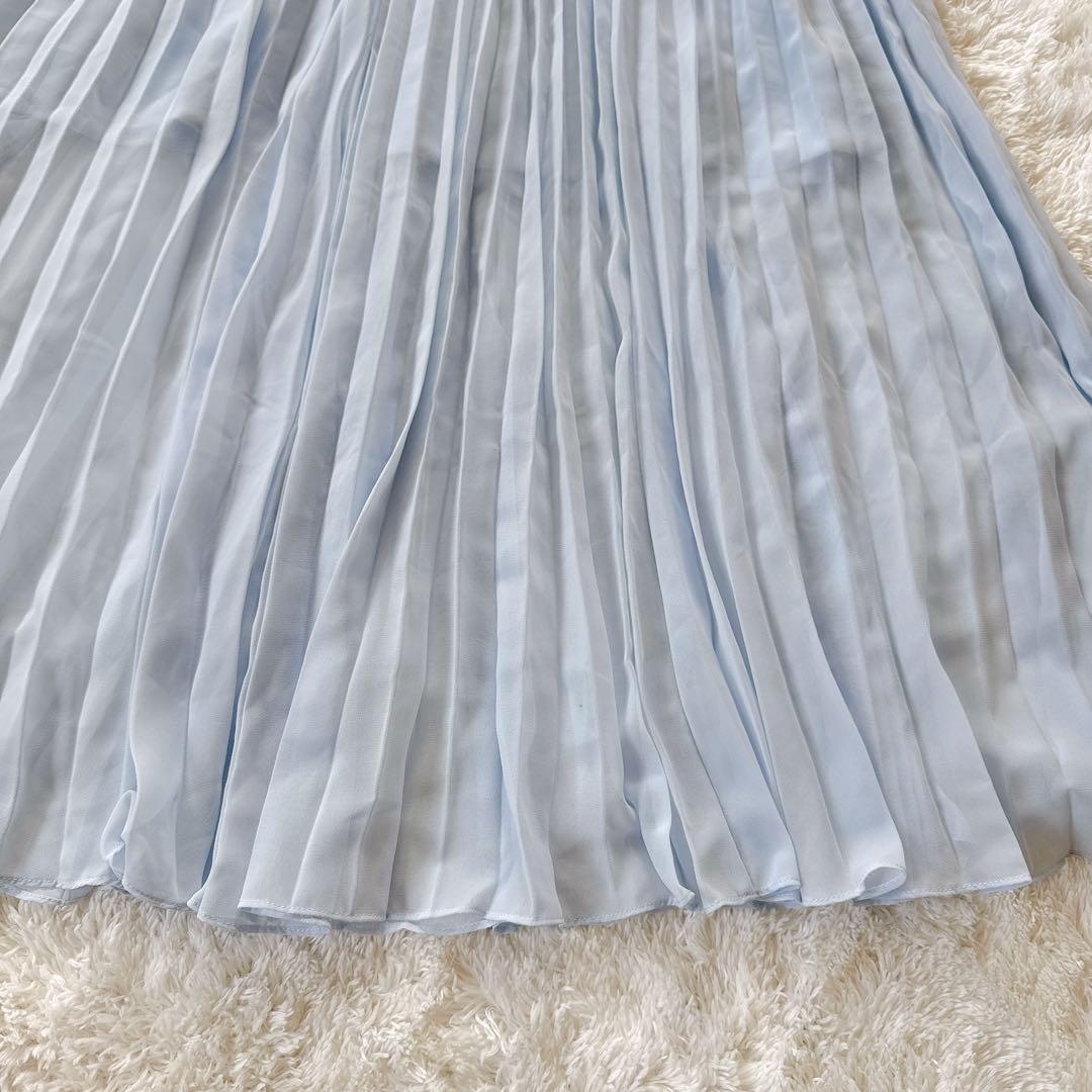 セルフポートレイト プリーツワンピース レース スカラップ シフォン素材 UK6