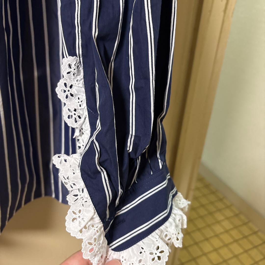 ミュベールストライプ柄長袖ブラウス ミュベールストライプ柄長袖ブラウス