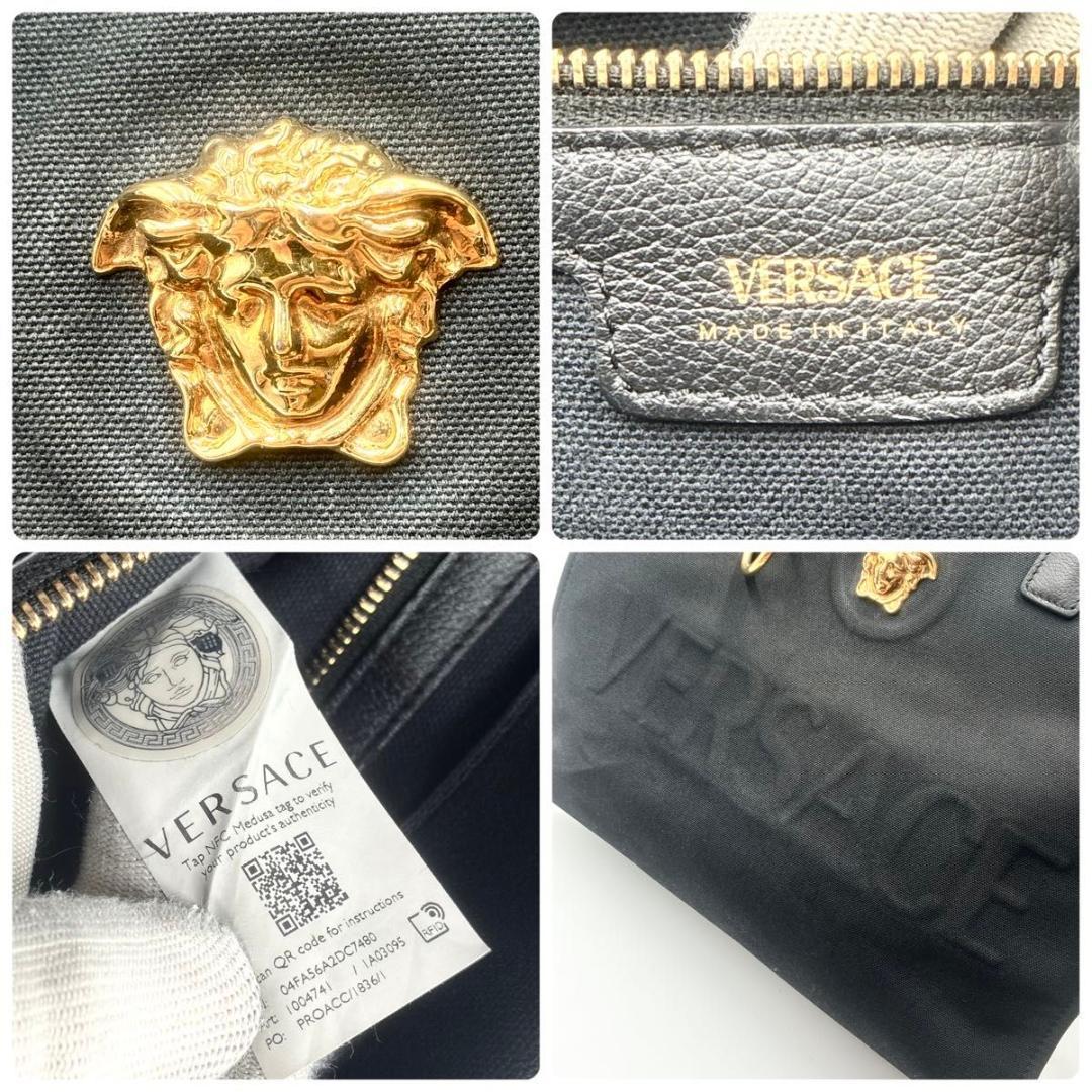 RFID ヴェルサーチ メドゥーサ キャンバス ラージ トートバッグ A4可 黒