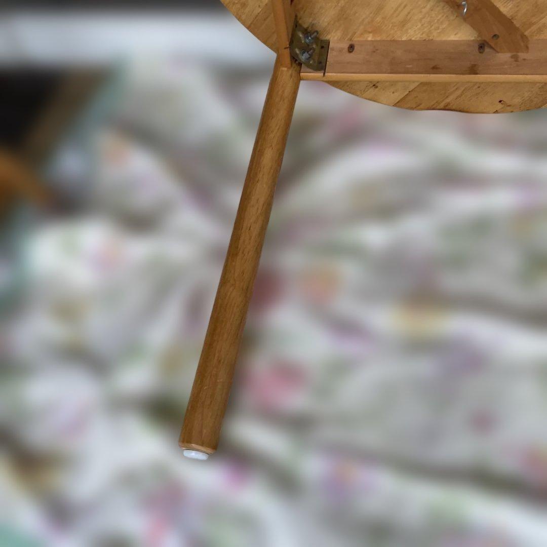 木製円形ダイニングテーブルと椅子2脚セット