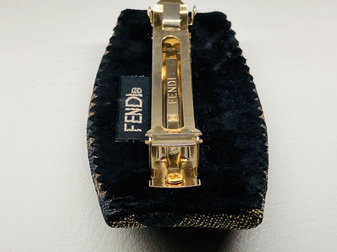 ★美品★【FENDI】フェンディ バレッタ ズッカ柄 ブラウン ヘアアクセサリー