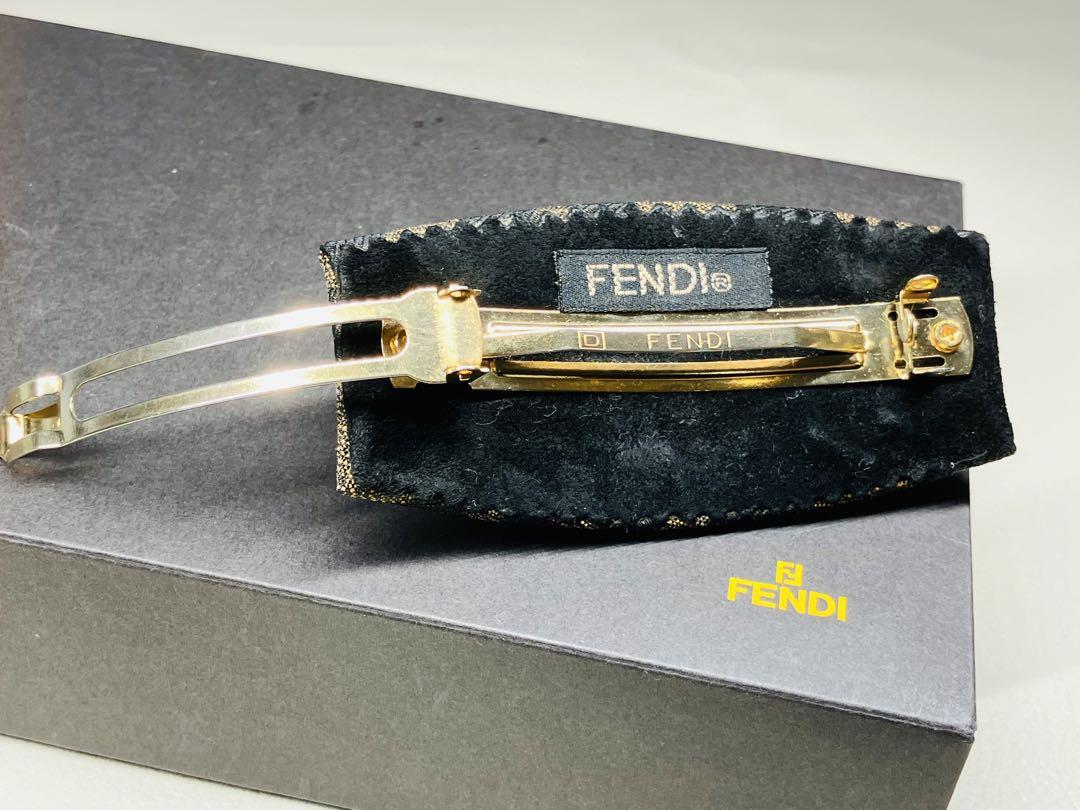 ★美品★【FENDI】フェンディ バレッタ ズッカ柄 ブラウン ヘアアクセサリー