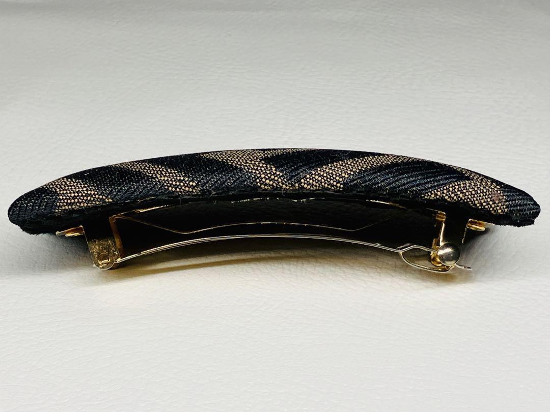 ★美品★【FENDI】フェンディ バレッタ ズッカ柄 ブラウン ヘアアクセサリー