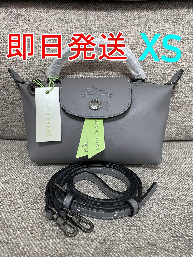 ロンシャン ショルダーバッグ レザー　XS ミニバッグ　グレー