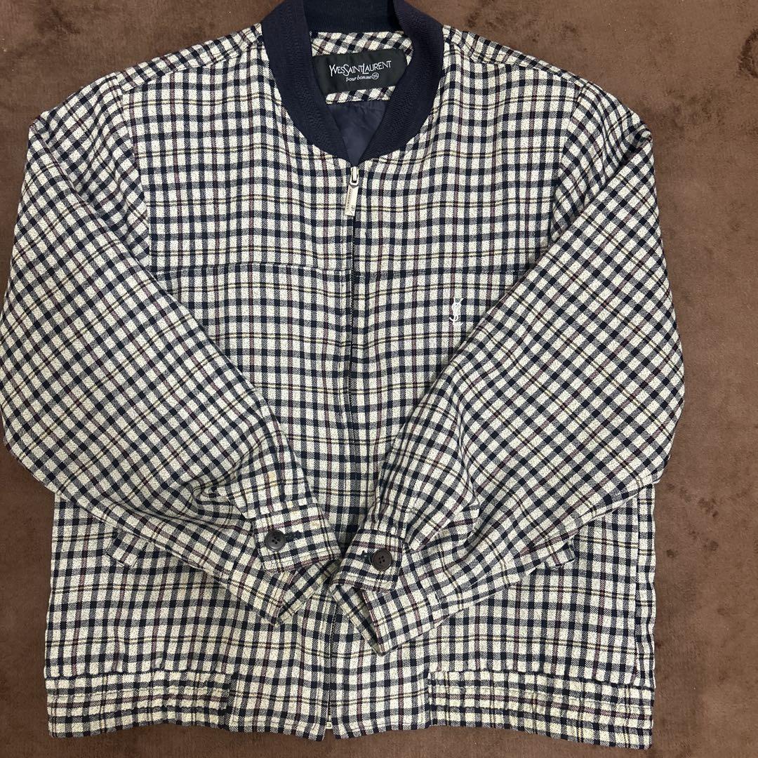 Yves Saint Laurent pour homme チェック柄ブルゾン 8c532dc86403129a253be48a5966c1