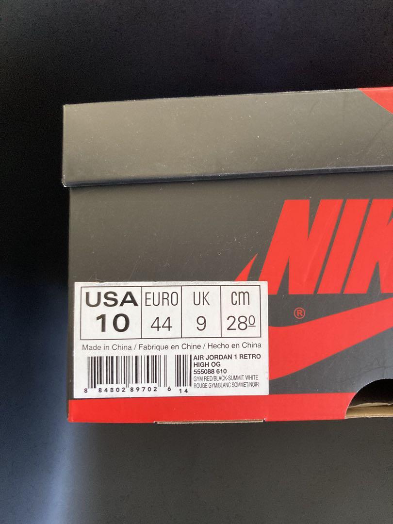靴 Air Jordan 1 Retro High OG \"Bred Toe\"