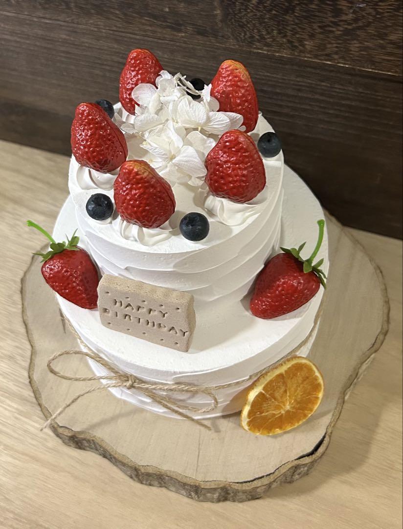 レビュー高評価商品 イチゴのクレイケーキ 2段飾り付き 誕生日 バースデー その他