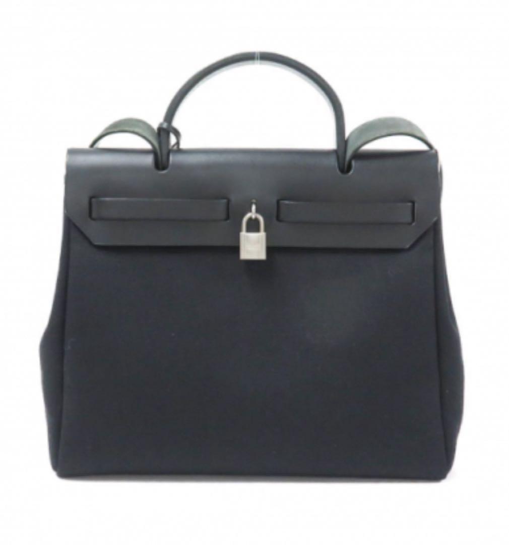 エルメス　HERMESエールバックレザーブラック2wayハンドバッグ