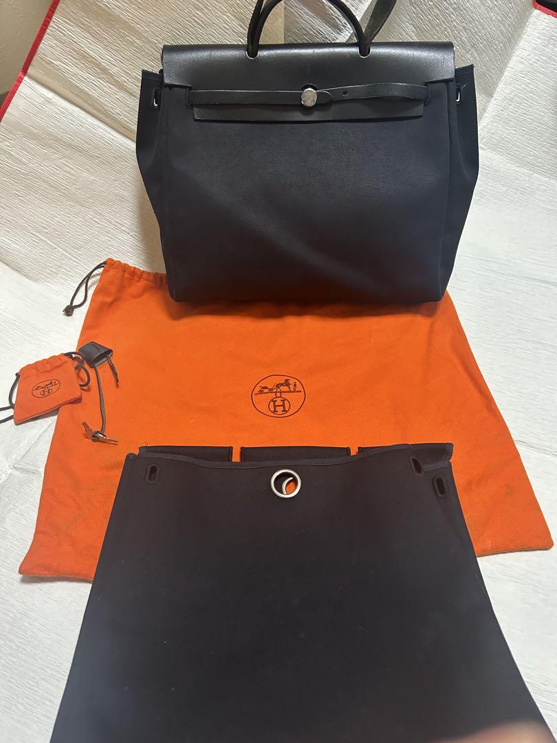 エルメス　HERMESエールバックレザーブラック2wayハンドバッグ