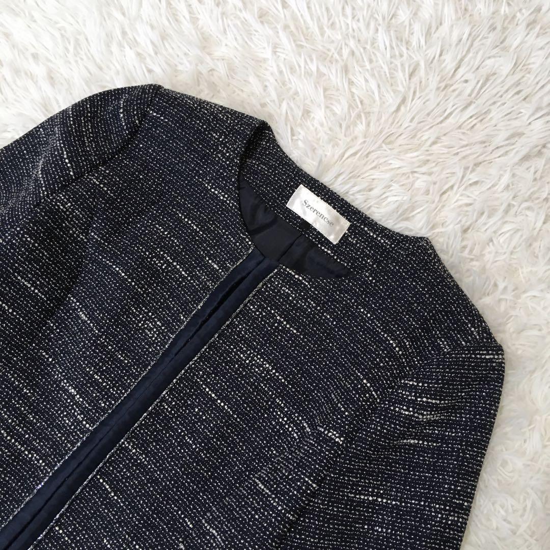 ANAYI ノーカラージャケット　ワンピース　セットアップ　スーツ　ブラック　M