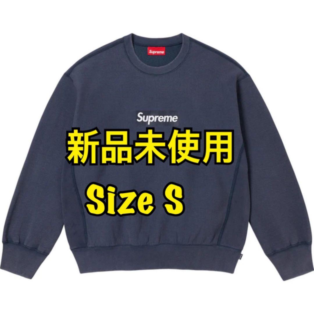Supreme Washed Box Logo Crewneck 紺S