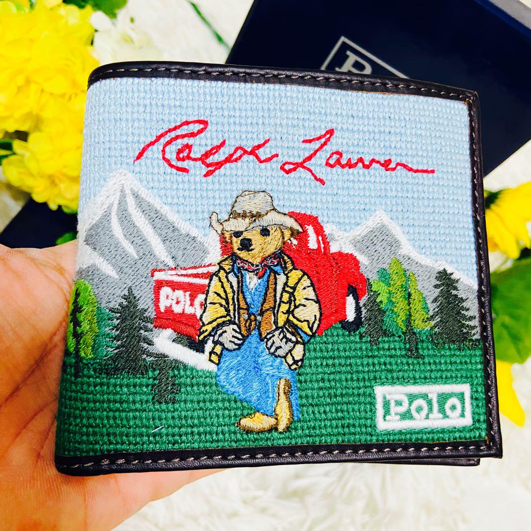 新品箱付き✨POLO RALPH LAUREN✨ポロベア✨ニードルポイント✨財布