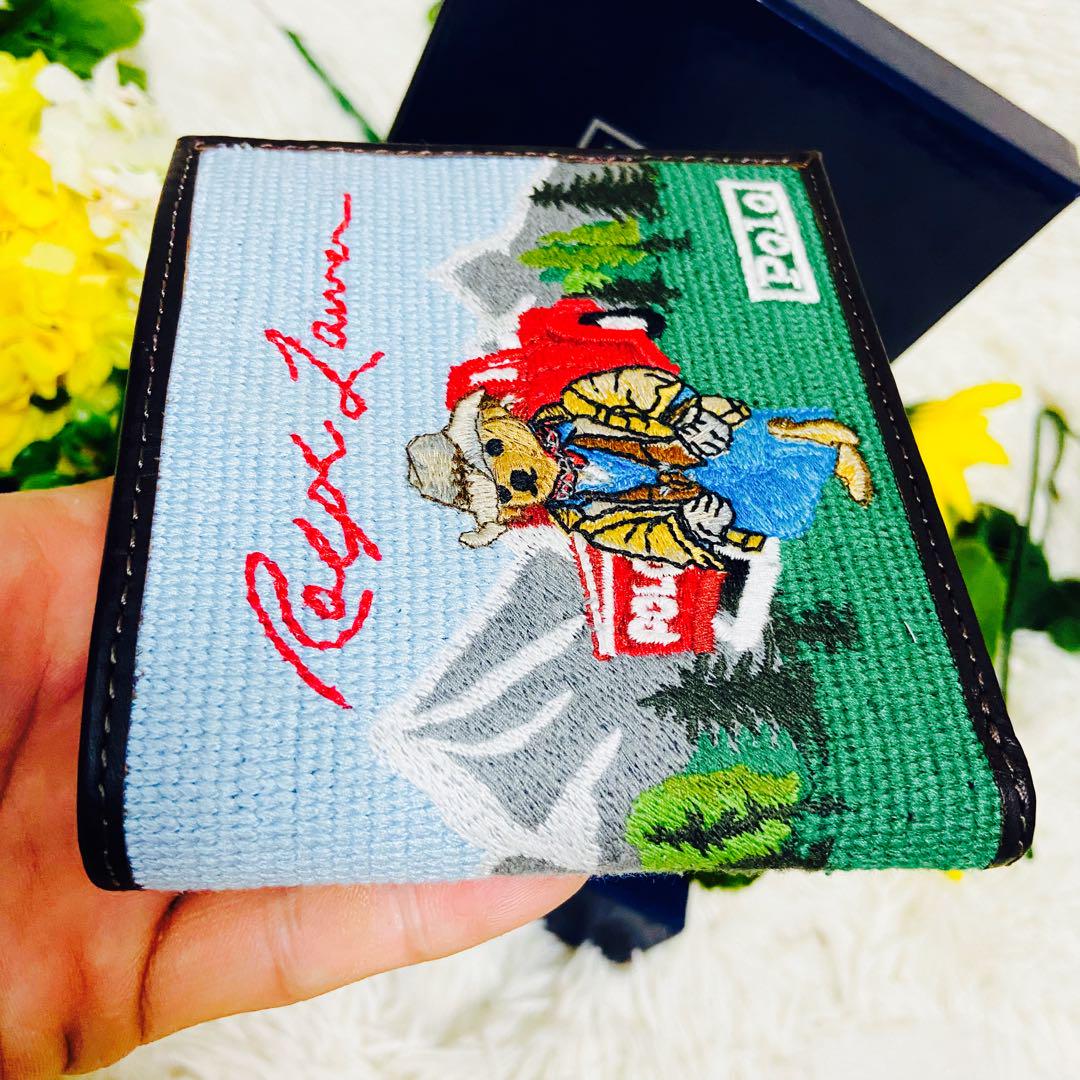 新品箱付き✨POLO RALPH LAUREN✨ポロベア✨ニードルポイント✨財布