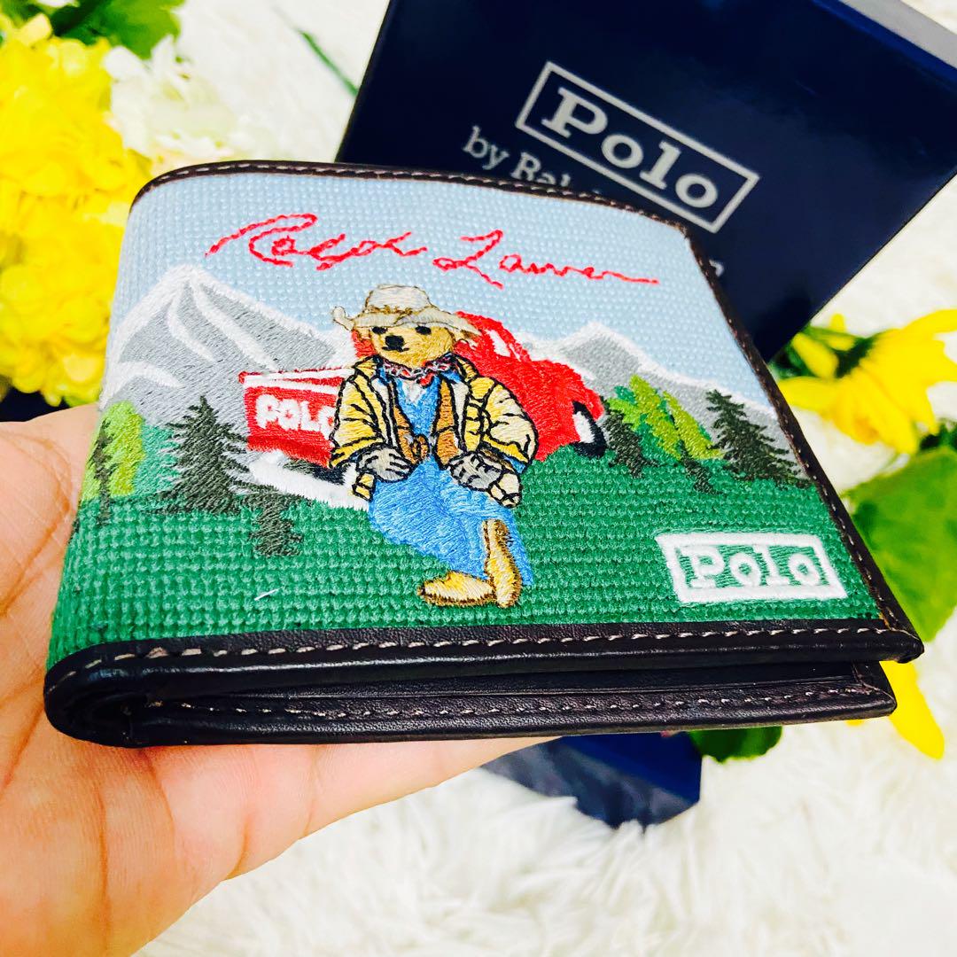 新品箱付き✨POLO RALPH LAUREN✨ポロベア✨ニードルポイント✨財布