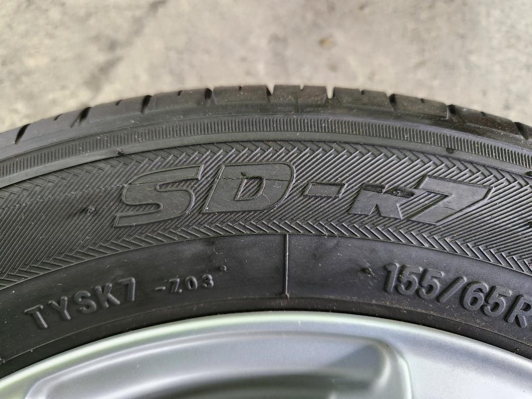 送料込☆PRDダンロップ 2021タイヤホイールセット 155/65R13☆4本