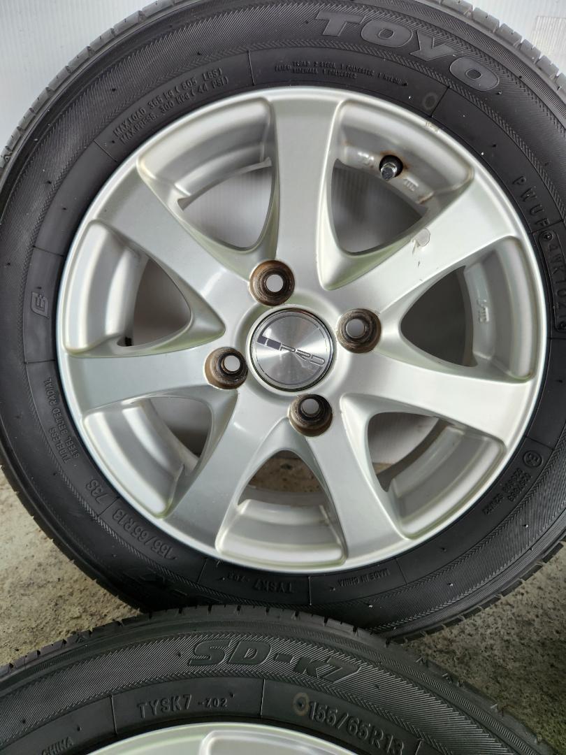 送料込☆PRDダンロップ 2021タイヤホイールセット 155/65R13☆4本