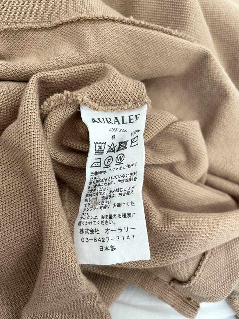 AURALEE SUPER SOFT PIQUE BIG POLO ベージュ