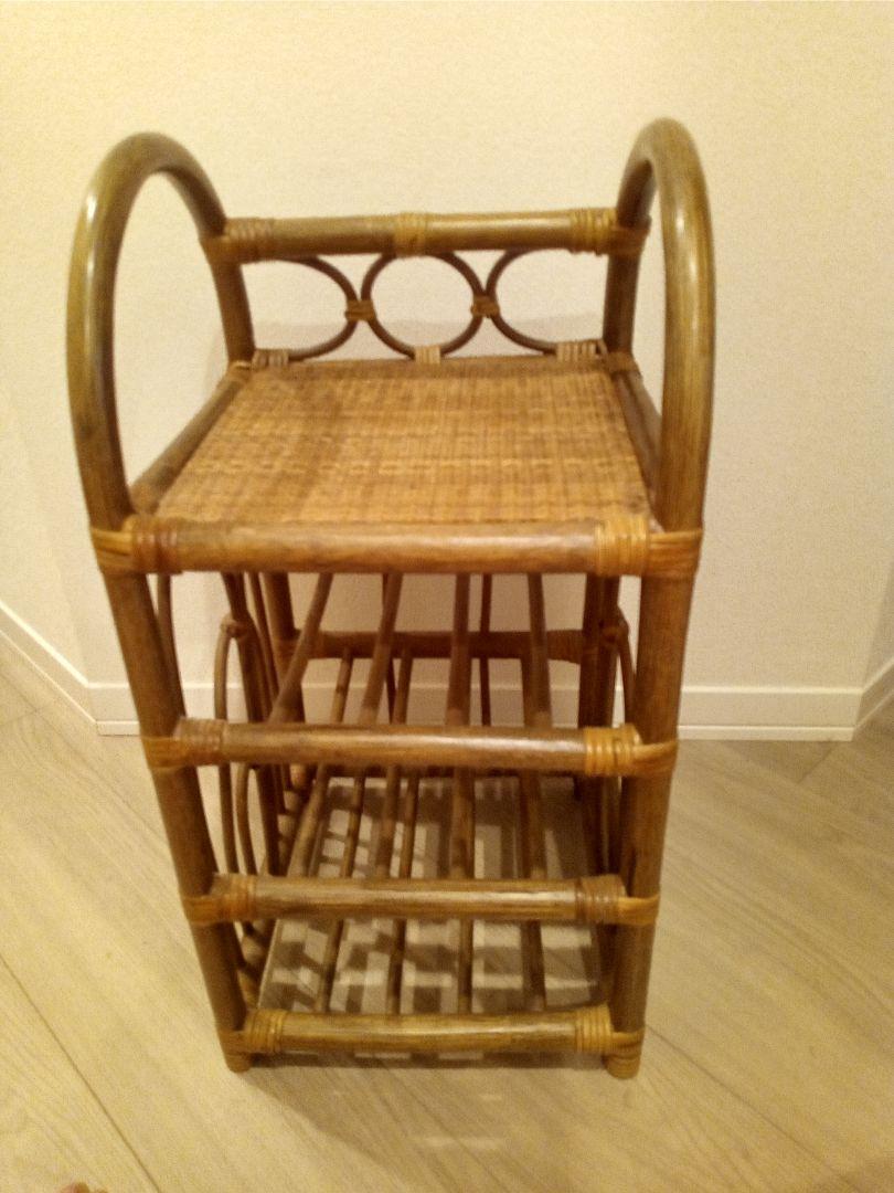 【レトロラタン】スリッパラック収納ラック２８×２８×５６