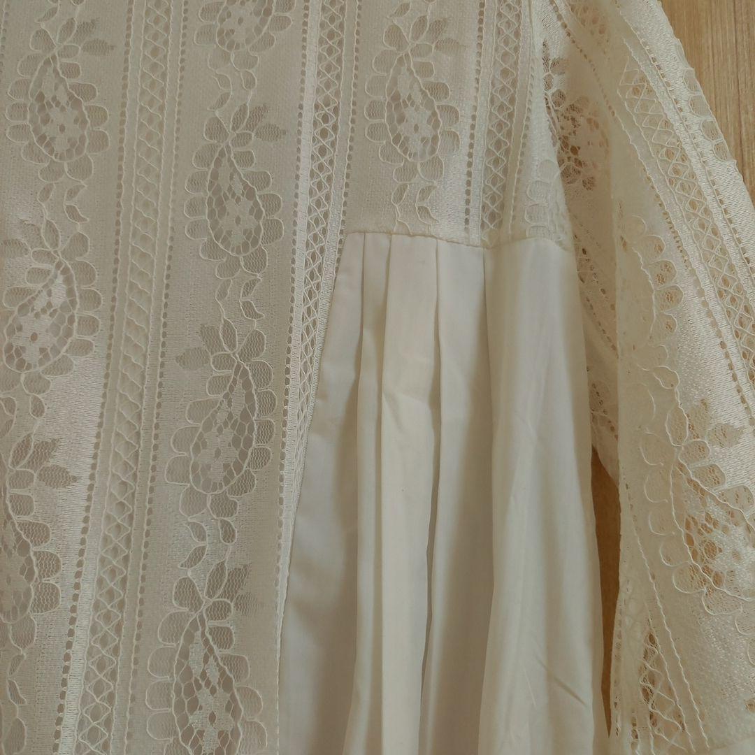 ホワイト レース 五分袖チュニック - メルカリ