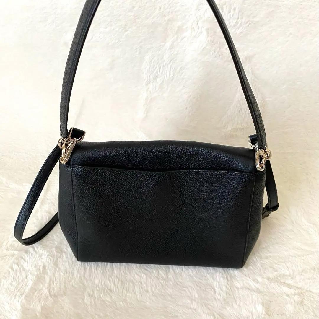 極美品 ケイトスペード メッセンジャーバッグ ショルダー 2way ドット柄 黒 ケイト・スペード(Kate Spade) 2way レディースバッグ