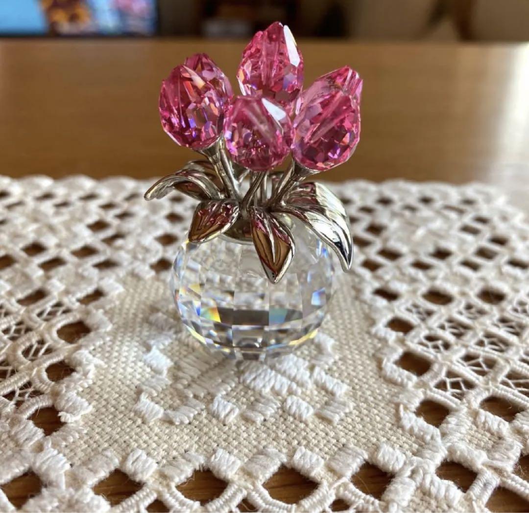 SWAROVSKY ローズ　チューリップ  クリスタル 7,830円