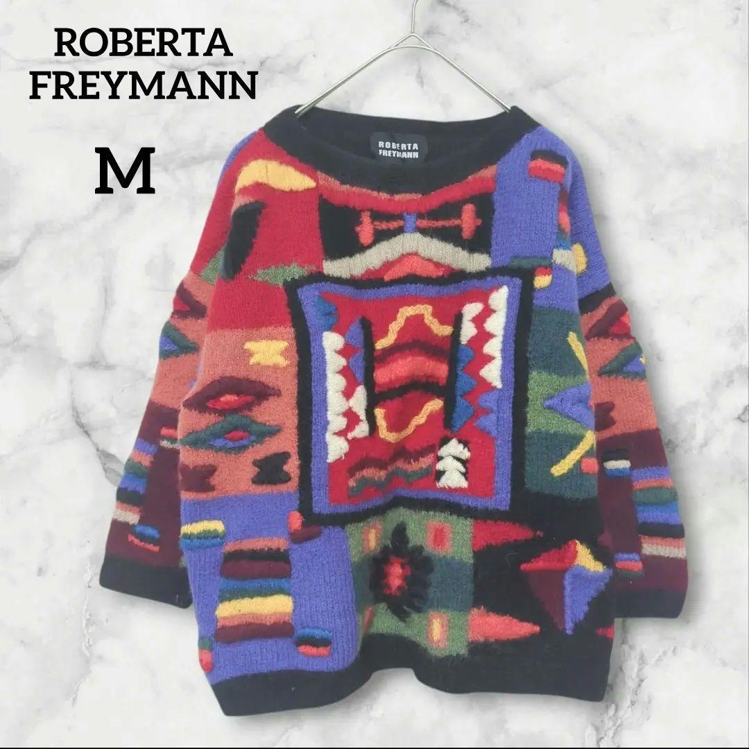 ROBERTA FREYMANN 幾何学模様 ニットセーター カジュアル M