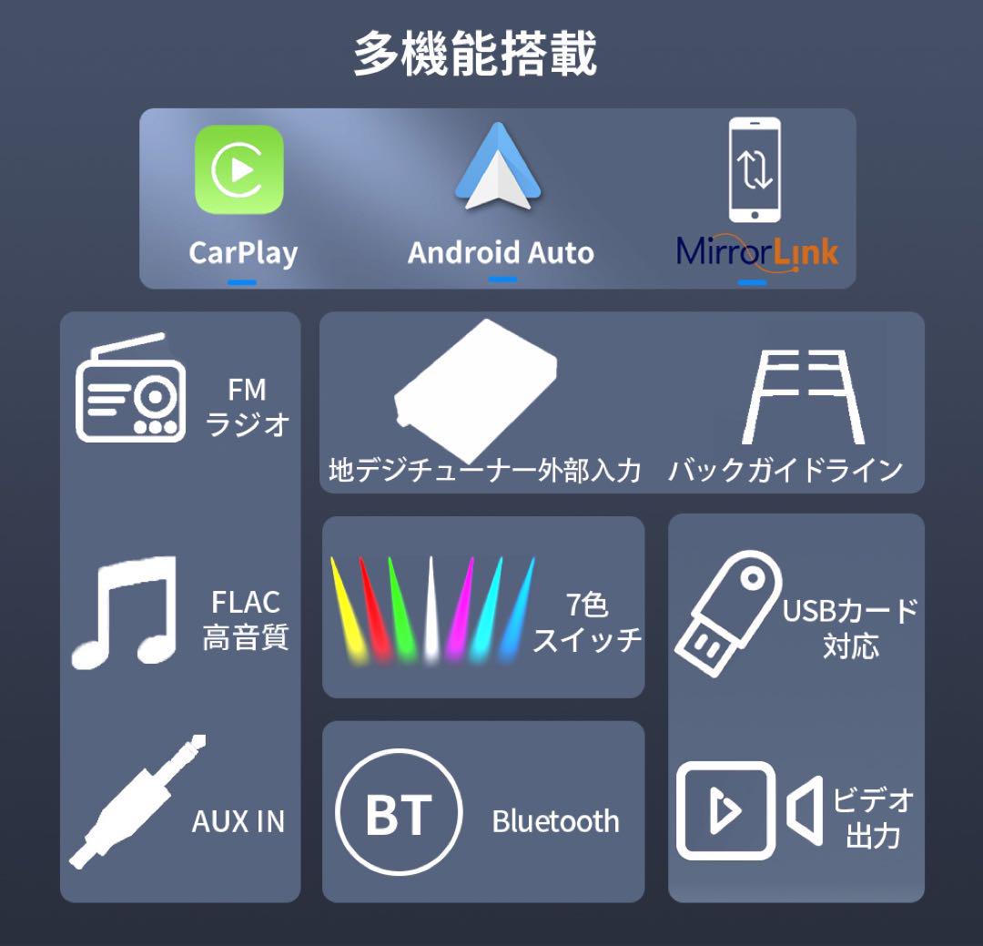 2024モデル カーオーディオN07L2 carplay付き、ミラーリング