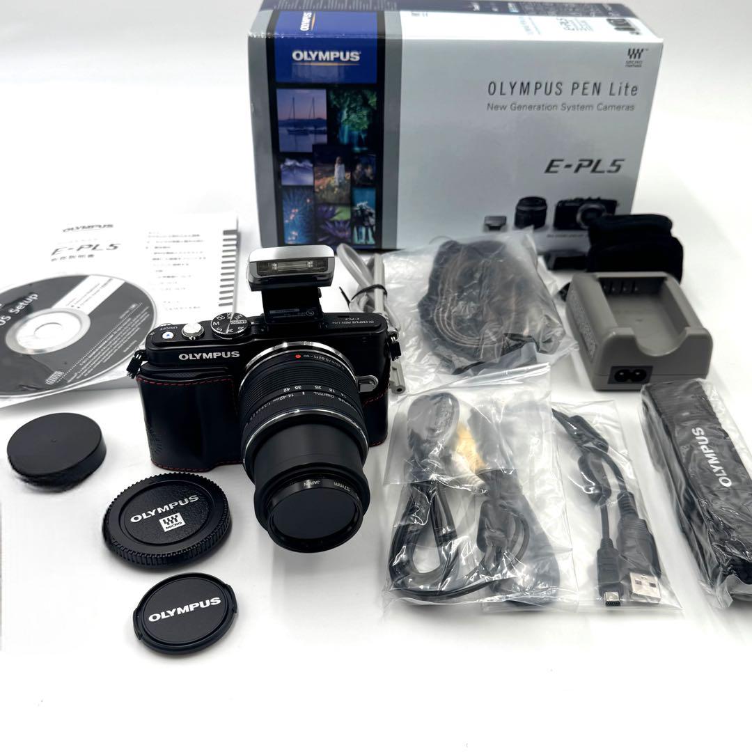 ✨極美品✨OLYMPUS PEN Lite E-PL5 レンズキット 黒 ケース