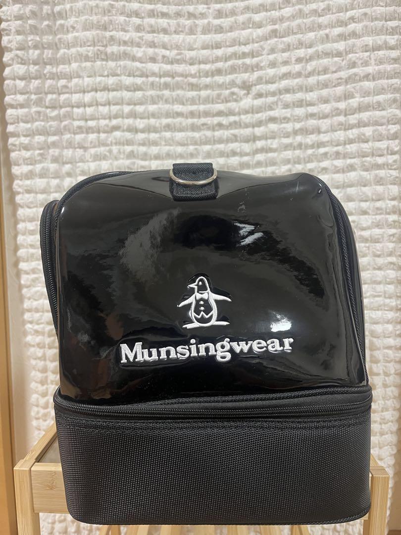 【新品、未使用‼️】Munsingwear ボストンバッグ 黒　エナメル　2way