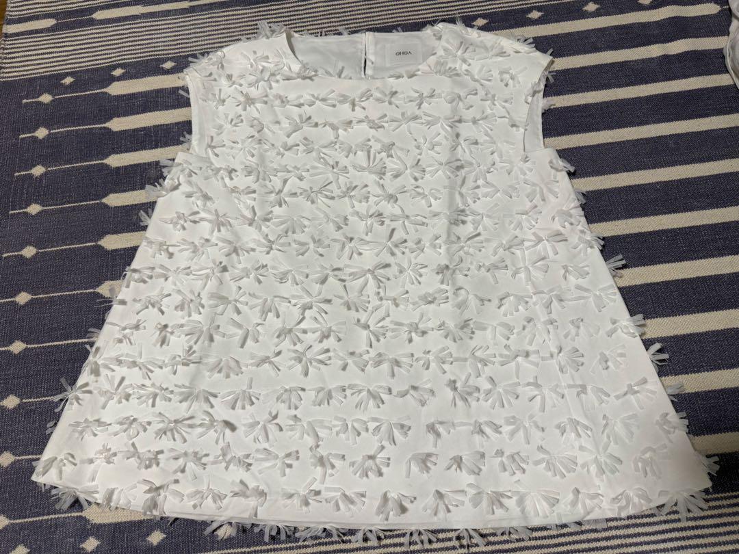 【美品】OHGA petit オーガ プチリボン トップス