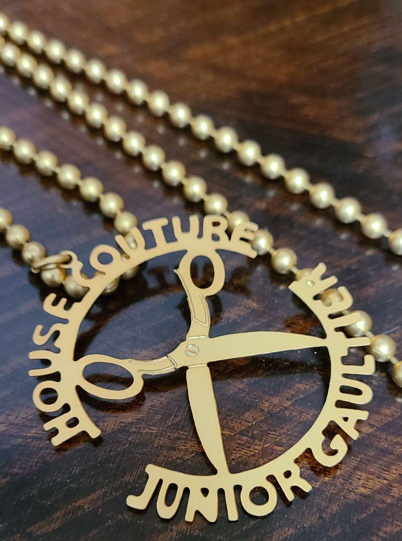 美品 90's JUNIOR GAULTIER ロゴ ハサミネックレス