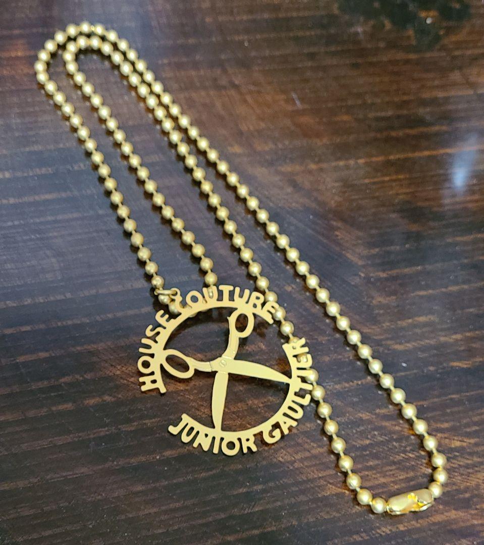 美品 90's JUNIOR GAULTIER ロゴ ハサミネックレス