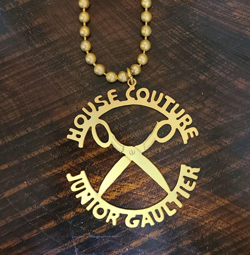 美品 90's JUNIOR GAULTIER ロゴ ハサミネックレス