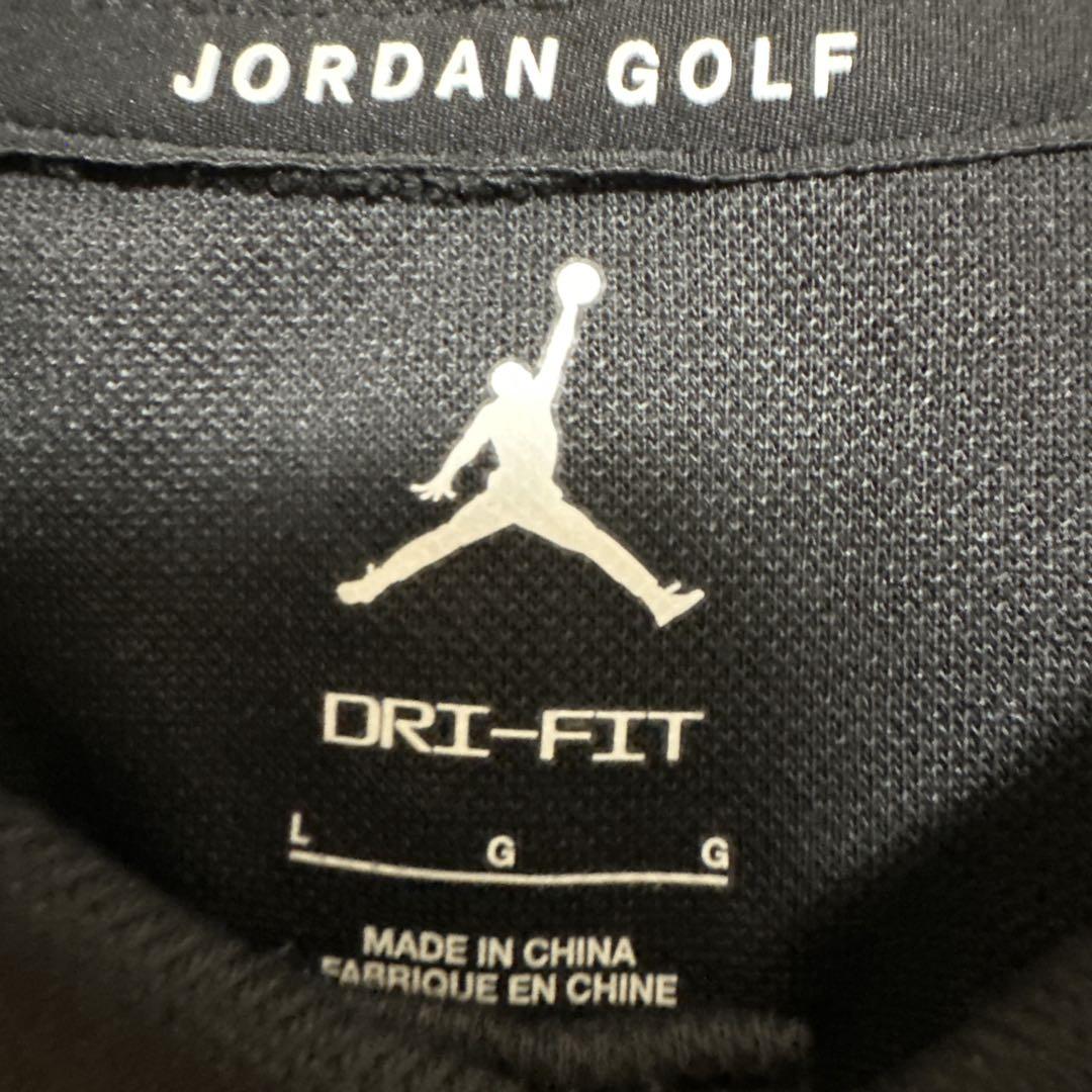 ジョーダンゴルフNIKE ポロシャツDRIFITメンズL 黒ブラック 襟