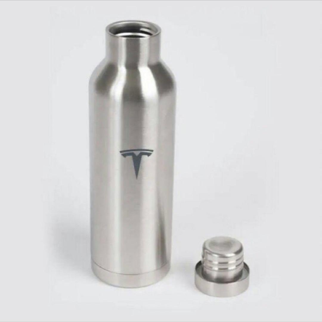 TESLA テスラ ステンレス水筒 (シルバー) ロゴ入り布袋付き