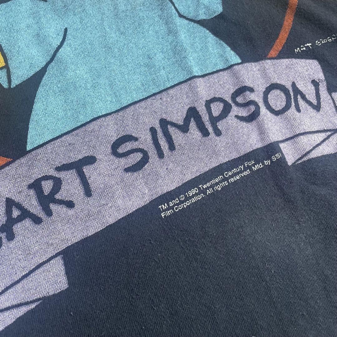 [レア]90s SIMPSONS 墨黒 tシャツ 1990 usa製 シンプソン