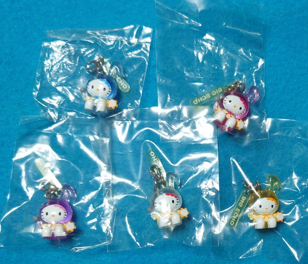 【非売品】 超☆激レア☆ビッグエコー☆音符キティのクリアチャーム5種セット 超☆激レア☆ビッグエコー限定☆音符キティのクリアチャーム5種
