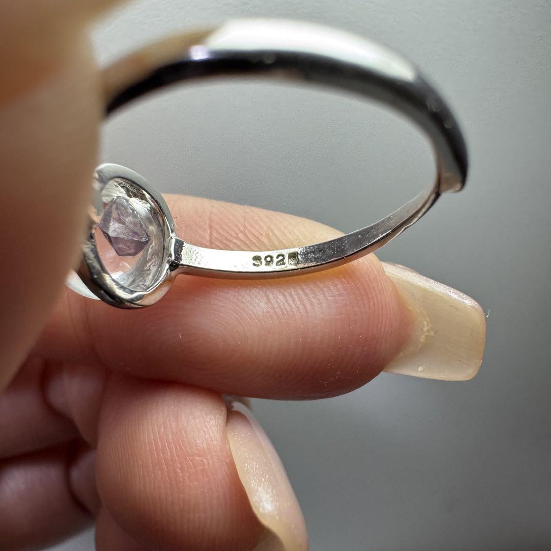 天然石　アクセサリーリング　フローライトインクォーツ　S925 高品質