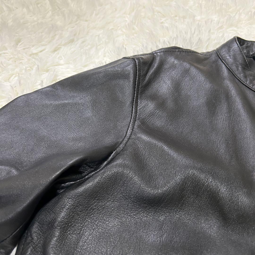 美品　RHENIUM ラムレザー　シングルライダース　ジャケット　Ｌサイズ
