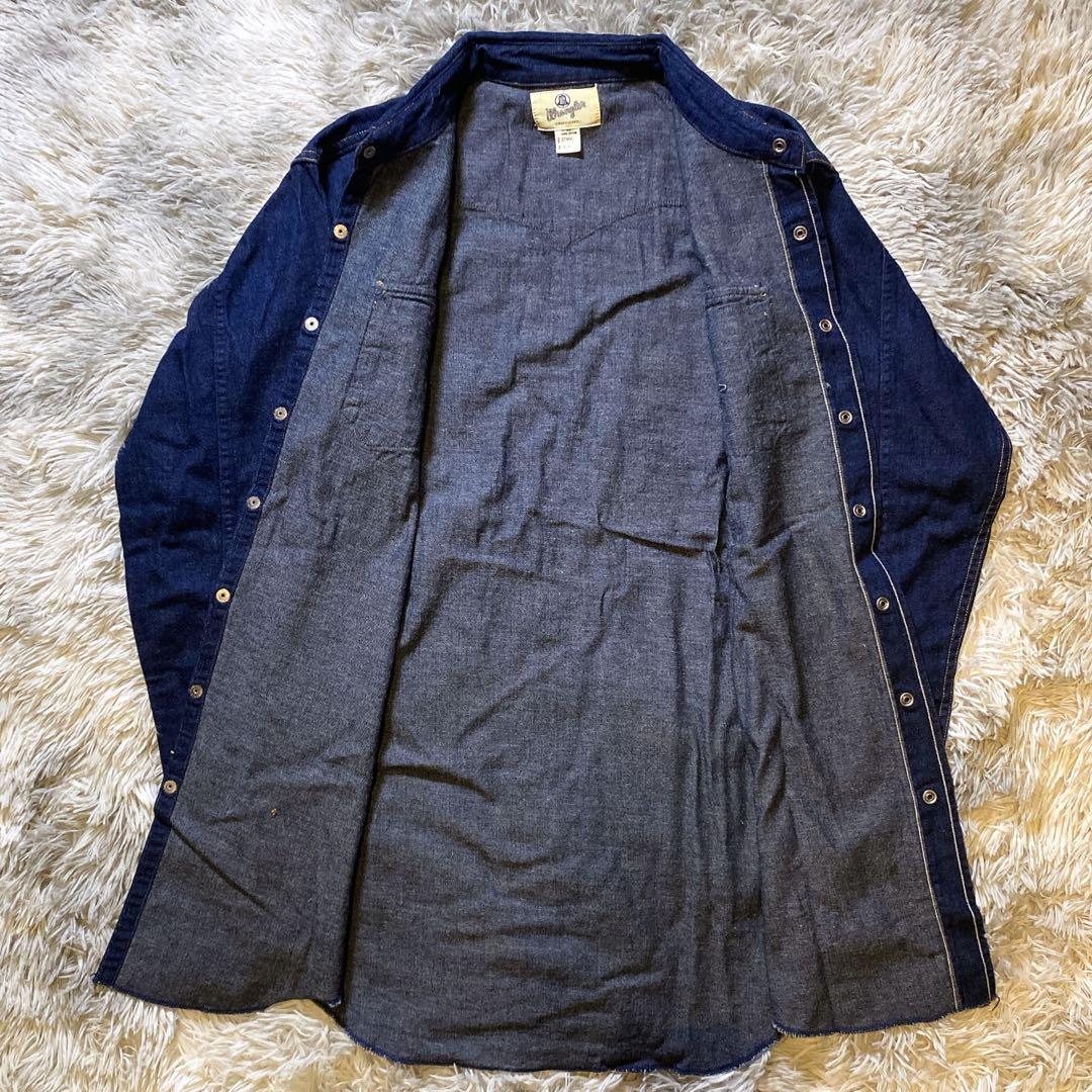 新品 箱付wrangler 縦ベルタグ 27MW 復刻デニムウエスタンシャツ
